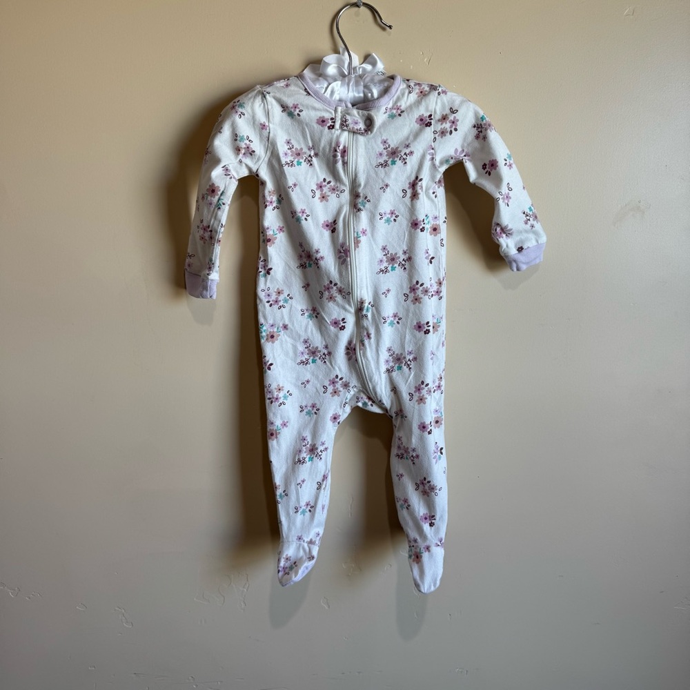 Floral White Baby Pajamas